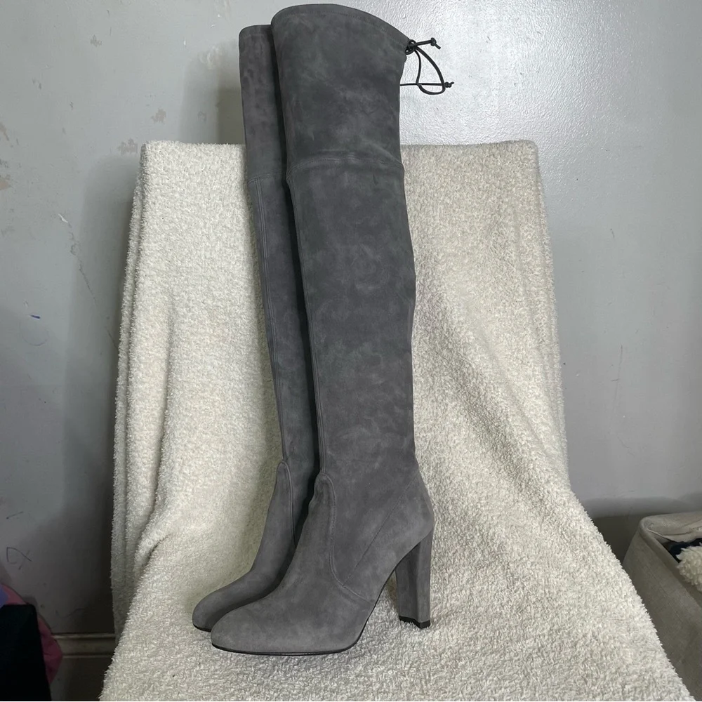 Stuart Weitzman Suede Highland‎ Heeled Over The Knee Slouchy High Glove Boot 4.5